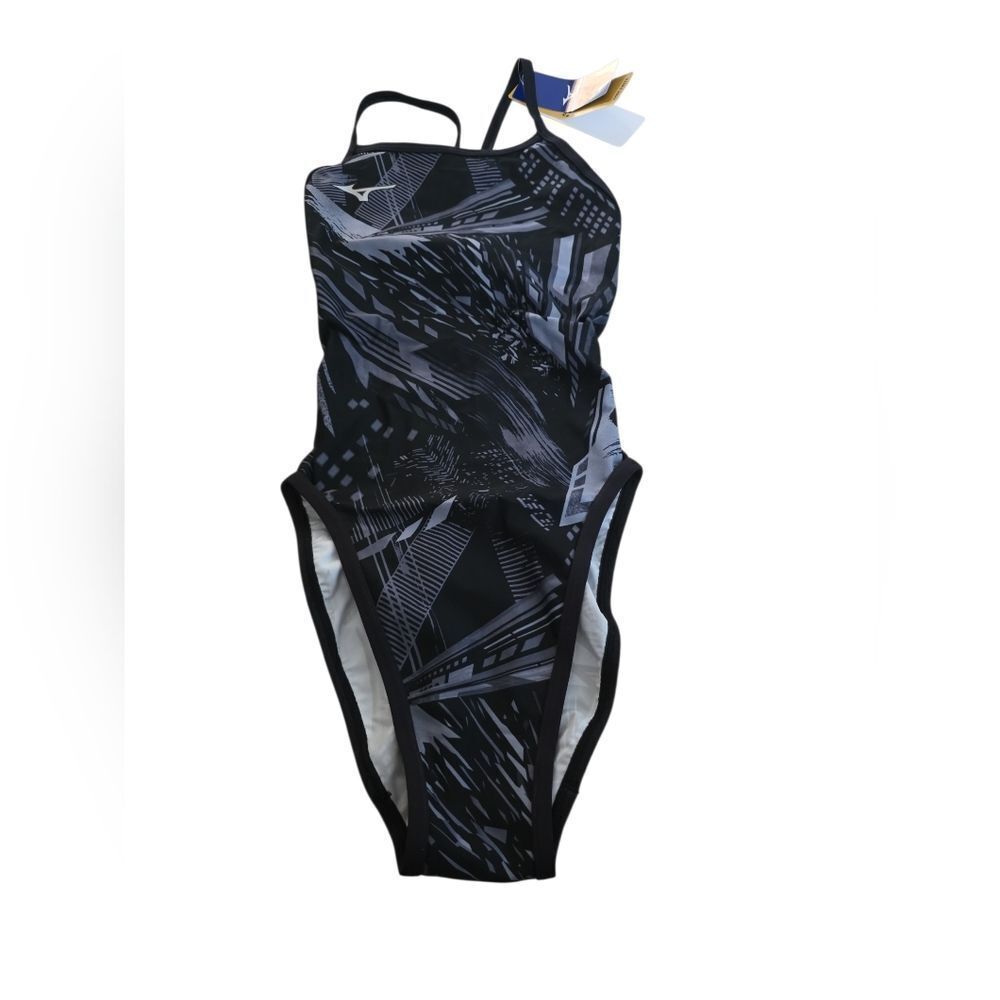 Black and Gray Geometric Swimsuit Competiton Swim Size 26